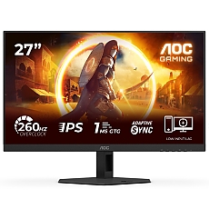 AOC 27G4ZR, 27" Fast IPS WLED, 1920x1080@260Hz (OC, Native 240Hz), 1ms GtG, 0.3ms MPRT, 300cd m/2, 1000:1, Adaptive Sync, FlickerFree, Anti Blue Light, Tilt, Height Adjust, Pivot, Swivel, 2xHDMI, DP
