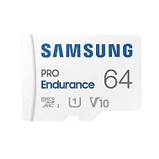 Samsung 64 GB micro SD PRO Endurance, Adapter, Class10, Waterproof, Magnet-proof, Temperature-proof, X-ray-proof, Read 100 MB/s - Write 30 MB/s