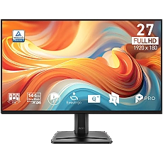 MSI PRO MP275 E14L Professional Business Monitor, 27" 144Hz, FHD (1920x1080) 16:9, IPS Anti-glare, 1ms/4ms, 300nits, 1500:1, 178/178, AMD FreeSync, HDR Ready, Tilt, Speakers, 1x D-Sub(VGA), 1x HDMI, 3Y Warranty
