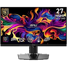 MSI MPG 271QR QD-OLED X50 Gaming Monitor, 26.5" 500Hz, WQHD (2560x1440) 16:9, QD-OLED Anti-Reflection, 0.03ms, 300nits, 1500000:1, 178/178, G-SYNC Compatible, AMD FreeSync Premium Pro, DisplayHDR True Black 500, Adj. Stand, 1xDP, 2xHDMI, 1xType-C, 3Y