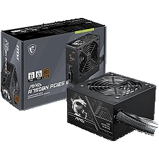 MSI MAG A750BN PCIE5 II, 750W, 80 Plus Bronze, 120mm Low Noise Fan, Protections: OVP/OCP/SCP/OPP/UVP, Dimensions: 140mmx150mmx86mm, 5Y Warranty