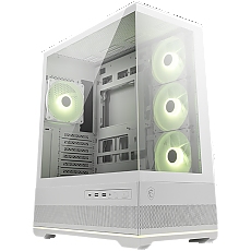 MSI MAG PANO 110R PZ WHITE, Mid-Tower, ATX/M-ATX/ITX, 2x USB 3.2, 1x USB Type-C 20Gbs, 1x Audio/Mic, LED Button, ARGB Hub, 4x 120mm ARGB Fans, ARGB Fan Hub, Mesh Panel, Tempered Glass, White