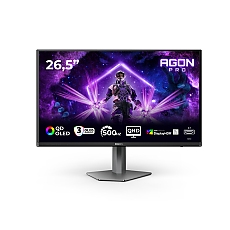 AOC AG276QKD2, 26.5" QD-OLED, 2560x1440@500Hz, 0.03ms GtG, 1000cd m/2, 1.5M:1, 80M:1 DCR, Adaptive Sync, Low Blue Light, FlickerFree, 5Wx2, Tilt, Height Adjust, Pivot, Swivel, 2xHDMI, DP, USB hub