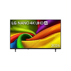 LG 55NU8E0B3LA, 55" 4K HDR UHD, 3840x2160, DVB-T2/C/S2, AI Alpha 7, HDR 10, webOS 26, ThinQ AI, VRR, ALLM, HGiG, WiFi, Clear Voice, 4K Super Upscaling, Bluetooth 5.3, Hdmi e-ARC , CI, LAN, AirPlay2, AI Sound Pro, Google Cast, 2 Pole stand, Black