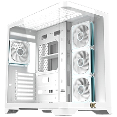 Crystal Storm Arctic V2 EN49408 (WH,EATX,U3+U2,Front Curved & Left TG,3PCS J22A PWM Arctic Reverse & 1PC J22A PWM Arctic,ARGB PCB)