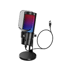 VCom Геймърски микрофон Gaming USB Microphone - VCOM-M902 Black - USB, RGB