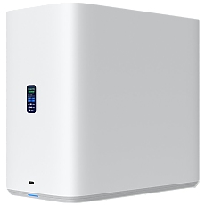 Ubiquiti UniFi UNAS-4-W-EU Network Attached Storage with (4) 2.5/3.5" HDD bays, (2) M.2 NVMe SSD cache slots, 2.5 GbE networking, USB-C connectivity, and an included PoE+++ adapter, all in a compact footprint