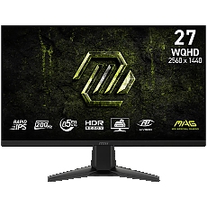 MSI MAG 275QF E20 Gaming Monitor, 27" 200Hz, WQHD (2560x1440) 16:9, Rapid IPS, 0.5ms, 300nits, 1000:1, 178/178, G-SYNC Compatible, AMD FreeSync Premium, Tilt, 1x DP, 2x HDMI, 3Y Warranty