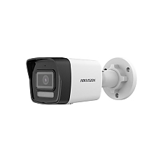 HikVision 8 MP Smart Hybrid Light Fixed Bullet Network Camera, 2.8mm, F2.0, IR, White Light up to 30m, 120 dB WDR, H.265+, IP67, built-in microphone, built-in memory card slot, support micro SDXC (512GB), 12Vdc/PoE 6.5W