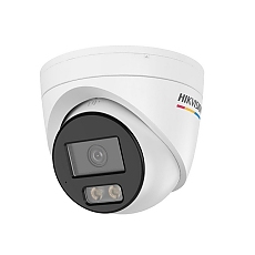 HikVision 4 MP ColorVu 3.0 Fixed Turret Network Camera, 2.8 mm, F1.0, IR, White Light up to 30m, H.265+, IP67, built-in microphone, 12Vdc/PoE 6W