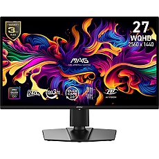 MSI MAG 274QP QD-OLED X24 Gaming Monitor, 26.5", 0.03ms, 240Hz , 2560x1440, G-SYNC, AMD FreeSync Premium, AI Vision, Console Mode, ClearMR 13000, HDR Ready, DP(1.4a), 2xHDMI(2.1), Pivot, Heigh Adj., VESA 100, Black, 6.7kg