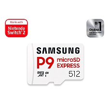 Samsung 512GB micro SD Card P9 Express UHS-I Read 65K IOPS, UHS-I 2K IOPS - Write 52K IOPS, UHS-I 2K IOPS Class 10 U3 V30 A1