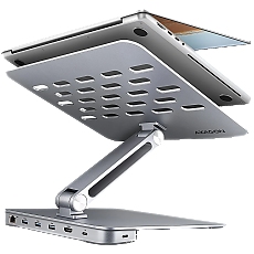 AXAGON HMC-STND ALU stand with HUB 5Gbps, for 10" - 16" laptops, adjustable, 3x USB-A, HDMI 4K/60Hz, GLAN, PD 100W, USB-C input