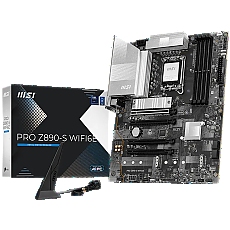 MSI PRO Z890-S WIFI6E, LGA 1851, Dual Channel DDR5 up to 8800(OC)MHz, 4x PCIe x16 slots, 3x M.2 slot, 6x USB 3.2 Gen 1, 1x USB 3.2 Gen 2x2 Type-C, 1x HDMI, 1x DP, 2.5Gbps LAN, WIFI6E, 7.1 Audio, 3Y