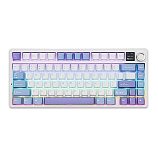 Aula геймърска механична клавиатура Wireless Gaming Mechanical Keyboard F75 MAX - Reaper Switch [Linear] (English US), White, Blue, Purple