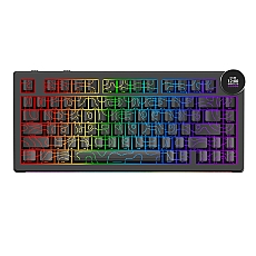Ajazz геймърска механична клавиатура Wireless Gaming Mechanical Keyboard AK820 V2 PRO - White peach Switch [Linear] (English US), Black