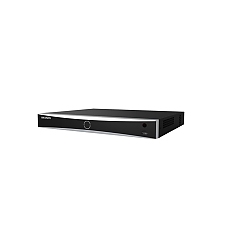 HikVision 32-ch 1U K Series AcuSense 4K NVR, Up to 12 MP (12x1080p/2x12MP), H.265+, 2 SATA HDD up to 16TB each, 2 USB, Video input: HDMI 4K, VGA 1920 x 1080/60 Hz, 12Vdc, 3.3 A