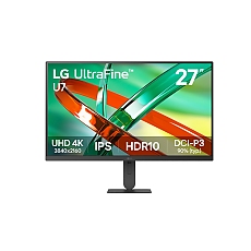 LG 27U711B-B, 27" UltraFine U7, IPS 4K, 5ms, 1000:1, 300cd/m2, UHD 3840 x 2160, DCI-P3 90%, HDR 10, HDMI, DisplayPort, Reader mode, Tilt, Headphone Out, LG Switch, Black