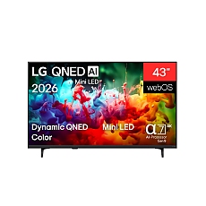 LG 43QNED71B3B, 43" 4K QNED MiniLED Smart TV, 3840x2160, DVB-T2/C/S2, Alpha 7 AI Processor, HDR10 / HLG, webOS 26 ThinQ, VRR / ALLM / HGiG, 4K Super Upscaling, WiFi 5, Bluetooth 5.3, AirPlay 2, LAN, CI, HDMI, AI Sound Pro, Google Cast, 2 pole Stand