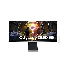 Samsung LS34DG850, 34'' CURVED Odyssey G8 OLED, 1800R, 175 Hz, 0.1 ms GTG, 21:9, 3440 x 1440, Smart, 2xUSB C, Mini DP, Micro HDMI 2.1, Wi-Fi 5, BT 5.2, Speakers, 178°/178°, Silver + Logitech G102 Mouse, Lightsync RGB, 8000 DPI, 6 Programmable Buttons