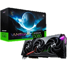 MSI Video Card NVIDIA GeForce RTX 5080 16G VANGUARD OC, 16GB GDDR7, 256-bit, 2715 MHz Boost, 10752 CUDA Cores, PCIe 5.0, 3x DP 2.1b, HDMI 2.1b, RAY TRACING, Triple Fan, 360W TDP, 16-pin PCIe 5.0 (12V-2x6), G-SYNC, 3.5-Slot, 3Y