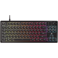 CORSAIR K55 CORE TKL RGB Gaming Keyboard, Backlit Zoned RGB LED, Rubberdome