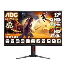 AOC CQ27G4Z2, 27" Curved 1500R, Fast VA, WLED, 2560x1440@260Hz (OC, Native 240Hz), 1ms GtG, 0.5ms MPRT, 400cd m/2, 3000:1, 80M:1 DCR, Adaptive Sync, FlickerFree, Anti-Blue Light, Tilt, Height Adjust, Swivel, 2xHDMI, DP