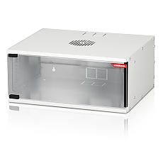 Formrack 19" Wall Mounted rack 4U SOHO 512/400mm, height: 225mm, loading capacity: 50kg., tempered glass door, 19" front rails