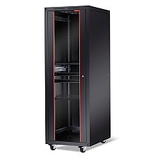 Formrack 19" Free standing rack 42U 600/800mm, height: 2096 mm, loading capacity: 600 kg, front tempered glass door, openable locking sides and back (does not include castor/feet group)