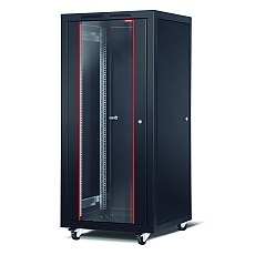 Formrack 19" Free standing rack 32U 800/800mm, height: 1653 mm, loading capacity: 600 kg, front tempered glass door, openable locking sides and back (does not include castor/feet group)