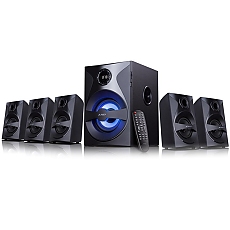 F&D F3800X 5.1 Multimedia Speakers, 80W RMS (10Wx5+30W), 5x3'' Satellites + 5.25'' Subwoofer, BT 5.0/AUX/USB/FM/SD card reader/Multi-color LED/LED Display/Remote Control/Wooden/Black F&D F3800X 5.1 Multimedia Speakers, 80W RMS (10Wx5+30W), 5x3'' Satellites + 5.25'' Subwoofer, BT 5.0/AUX/USB/FM/SD card reader/Multi-color LED/LED Display/Remote Control/Wooden/Black