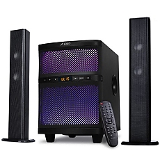 F&D T-200X 2.1 TV Speakers, 70W RMS (17.5Wx2+35W), 2x2'' Satellites (soundbar design) + 8'' Subwoofer, BT 5.0/AUX/USB/FM/Multi-color LED/LED Display/Remote control/Wooden/Black F&D T-200X 2.1 TV Speakers, 70W RMS (17.5Wx2+35W), 2x2'' Satellites (soundbar design) + 8'' Subwoofer, BT 5.0/AUX/USB/FM/Multi-color LED/LED Display/Remote control/Wooden/Black