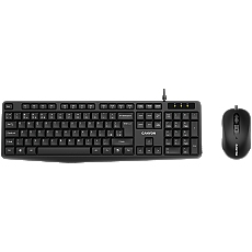 CANYON USB standard KB, water resistant BG layout bundle with optical 3D wired mice 1000DPI black