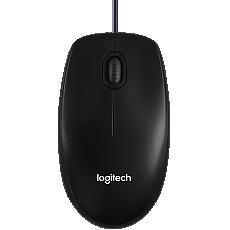 LOGITECH B100 Corded Mouse - BLACK - USB - B2B