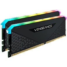 CORSAIR DDR4, 3200MHz 32GB 2x16GB Dimm, 16-20-20-38, XMP 2.0, Vengeance RGB RS Heatspreader, RGB LED, Black PCB, 1.35V, for AMD Ryzen & Intel XMP