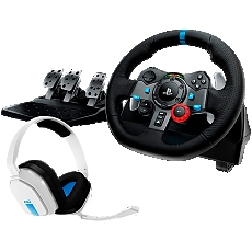 LOGITECH G29 Driving Force Racing Wheel for PS + Astro A10 - WHITE