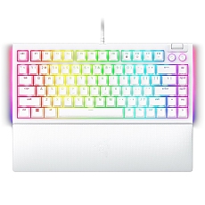 Razer BlackWidow V4 75% White, Gaming Keyboard, US Layout, Hot-swappable Design, Compact 75% Layout with Aluminum Case,  Mechanical Switches (Tactile), Razer Chroma RGB, Dedicated media roller with 2 dedicated media buttons, Detachable Type C Cable