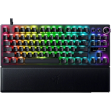 Razer Huntsman V3 Pro Tenkeyless, Gaming keyboard, Analog Optical Switch gen2, Razer Chroma RGB, Magnetic Firm Leatherette Wrist Rest, Multi-function Dial with 3 dedicated button, Detachable Type C Cable, 1000 Hz Polling Rate, Brushed Aluminum Alloy