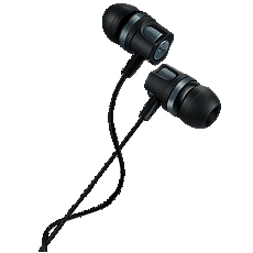 CANYON Stereo earphones with microphone, 1.2M, dark gray