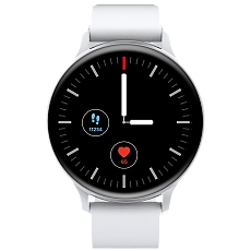 CANYON Badian SW-68, Smartwatch, Realtek 8762CK, 1.28''TFT 240x240px; RAM : 160KB,  Lithium-ion polymer battery, 3.7V 190mAh Include, Silver Zinc alloy middle frame + plastic bottom case+ white Silicone strap + silver strap buckle, 44.9x 10.9mm, strap: 20