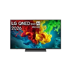 LG 65QNED83B3A, 65" 4K QNED MiniLED Smart TV, 3840x2160, 120Hz Native (VRR 144Hz), DVB-T2/C/S2, Alpha7 AI Processor, HDR10/HLG, webOS 26 ThinQ, VRR/ALLM/HGiG, 4K Super Upscaling, WiFi 5, Bluetooth 5.3, AirPlay 2, LAN, CI, HDMI, AI Sound Pro, Google