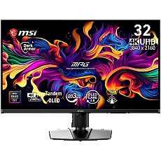 MSI MPG 322UR QD-OLED X24 Gaming Monitor, 31.5" 240Hz, UHD (3840x2160) 16:9, Anti-Reflection, 0.03ms, 300nits, 1500000:1, 178/178, G-SYNC Compatible, FreeSync Premium Pro, DisplayHDR True Black 500, Adj. Stand, 1xDP, 2xHDMI, 1xType-C, 3Y