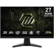 MSI MAG 275F E20 Gaming Monitor, 27" 200Hz, FHD (1920x1080) 16:9, Rapid IPS Anti-glare, 0.5ms, 300nits, 1000:1, 178/178, Adaptive-Sync, HDR Ready, Tilt, 1x DP, 2x HDMI, 1x Headphone out, 3Y Warranty