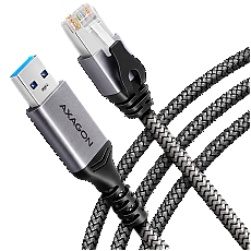 AXAGON ADE-AM15 USB-A 3.2 Gen 1 - RJ-45 cable, Gigabit Ethernet 10/100/1000, 1.5m, braid