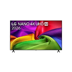 LG 75NU800B3LA, 75" NANO 4K UHD, 3840x2160, DVB-T2/C/S2, AI Alpha 7, HDR 10, webOS 26, ThinQ AI, VRR, ALLM, HGiG, WiFi, Clear Voice, 4K Super Upscaling, Bluetooth 5.3, Hdmi e-ARC , CI, LAN, AirPlay2, AI Sound Pro, Google Cast, 2 Pole stand, Black