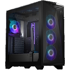 MSI MPG GUNGNIR 300R AIRFLOW, Mid-Tower, E-ATX/ATX/M-ATX/ITX, 2x USB 3.2 Gen 1 Type-A, 1x USB 3.2 Gen 2x2 Type-C, 1x Audio/1x Mic, LED Switch Button, ARGB Hub, 4x 120mm ARGB Fans, 1mm Perforated Front Panel, 3mm Tempered Glass