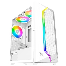 Xigmatek Gemini II Arctic EN48656, White, MATX/ Mini- ITX, U3x1+U2x2, Meshed Grill ARGB LED Frontpanel & Left TG, 3PCS X24F Arctic Fixed RGB Fan