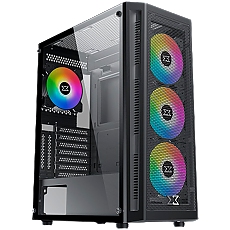 Xigmatek Master X EN46331 ATX/M-ATX/Mini-ITX, USB3.0x1+USB2.0x2, Meshed Grill FP & Left TG, 4PCS X20A Fan & LED Button Switch ARGB Fan Control PCB