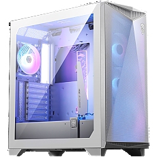 MSI MPG GUNGNIR 300R AIRFLOW WHITE, Mid-Tower, E-ATX/ATX/M-ATX/ITX, 2x USB 3.2 Gen 1 Type-A, 1x USB 3.2 Gen 2x2 Type-C, 1x Audio/1x Mic, LED Switch Button, ARGB Hub, 4x 120mm ARGB Fans, 1mm Perforated Front Panel, 3mm Tempered Glass