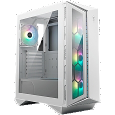 MSI MPG GUNGNIR 110R WHITE, Mid-Tower, ATX/Micro-ATX/Mini-ITX, 2x USB 3.2 Gen 1 Type-A, 1x USB 3.2 Gen 2x2 Type-C, 1x Audio/1x Mic, ARGB Hub, RGB Button, 4x 120mm ARGB Fans, Glass Front Panel, 4mm Tempered Glass